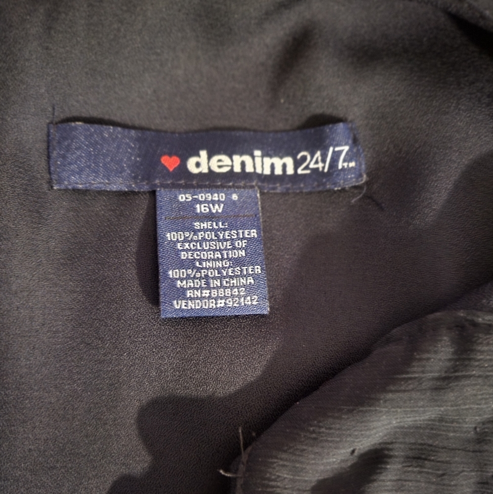 DENIM 24/7 Black midi Dress size 16W - Picture 8 of 10